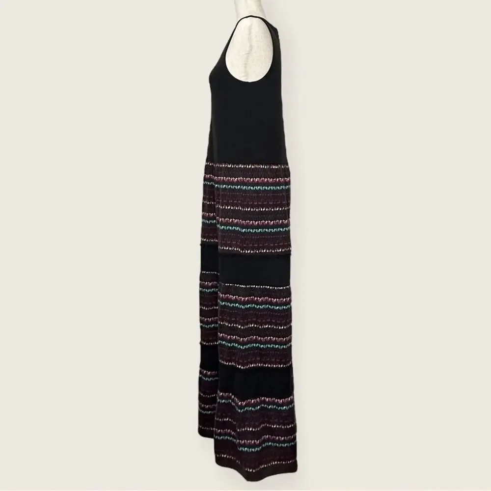 EUC | Free People | Sleeveless Pom Pom Maxi Dress | Black | Small - Picture 3 of 12